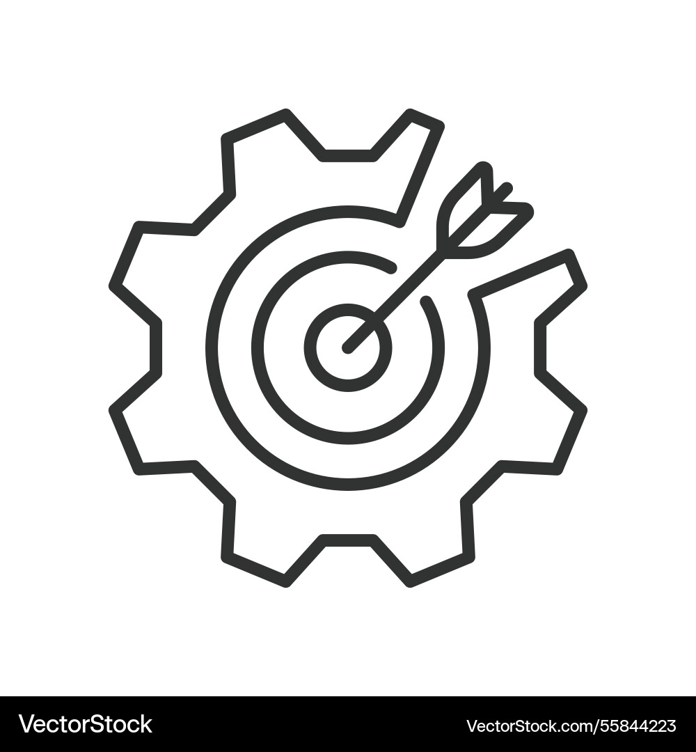Smart goal icon in line design setting Smart goal icon in line design setting vector image