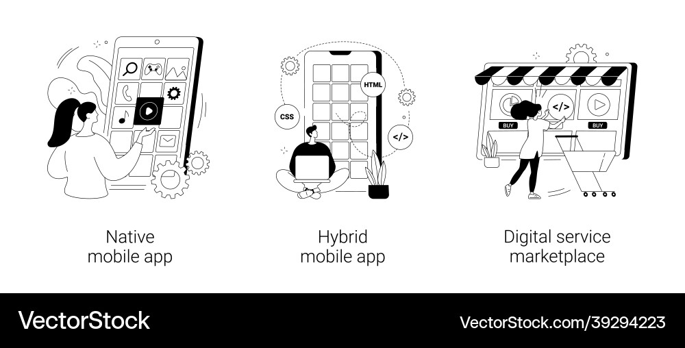 Software application abstract concept Software application abstract concept vector image