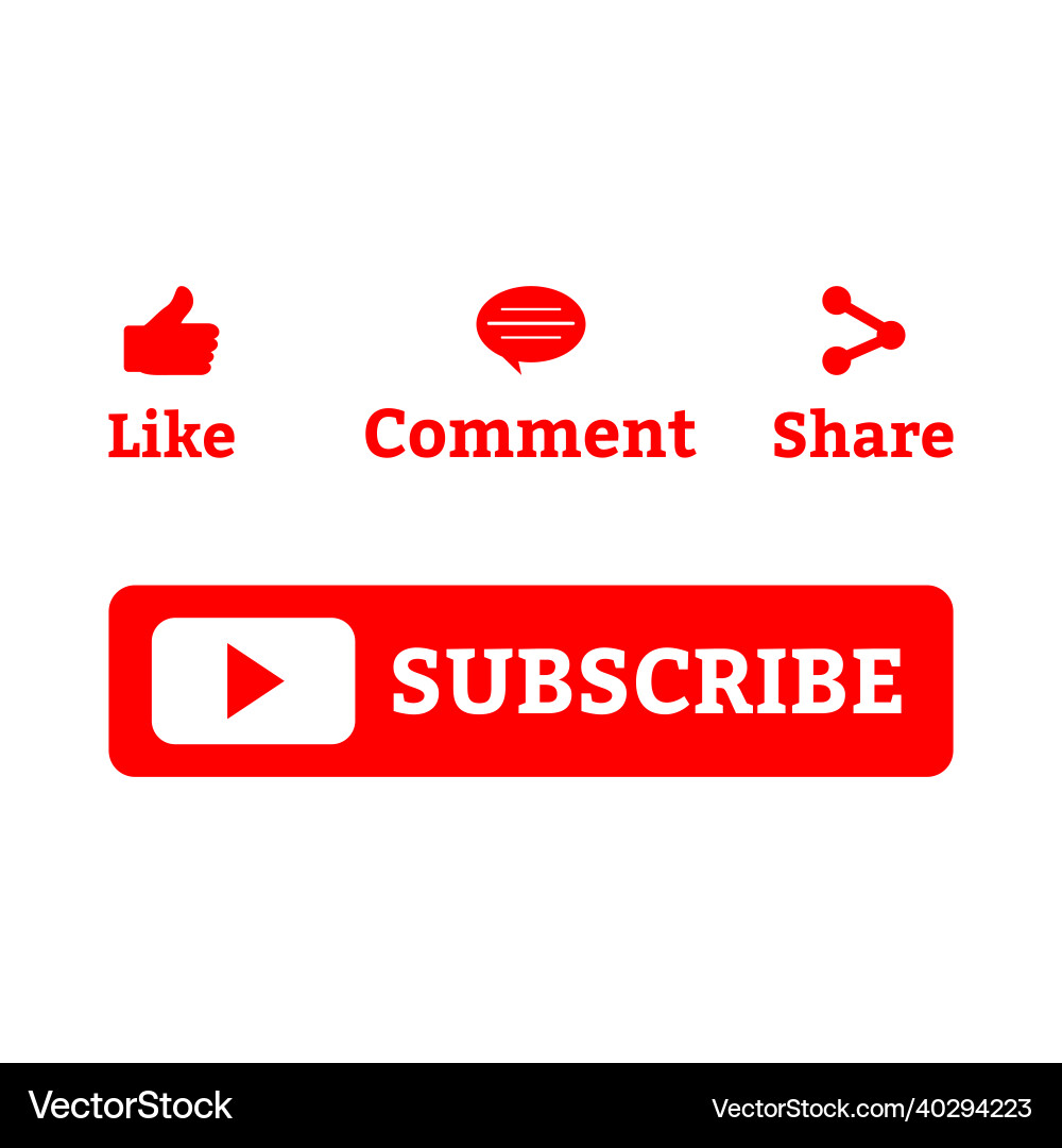 Subscriber button collection design red color Subscriber button collection design red color vector image