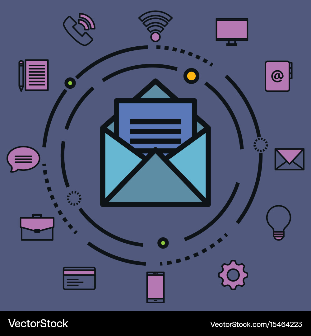 Technology and communication objects design Vector Image