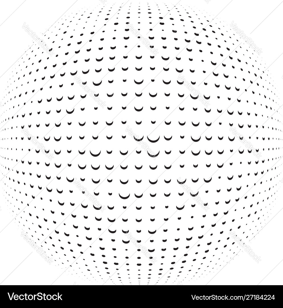 3d circular burst convex globe sphere orb distort Vector Image