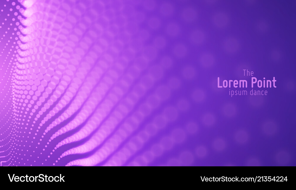 Abstract violet particle wave points array Abstract violet particle wave points array vector image