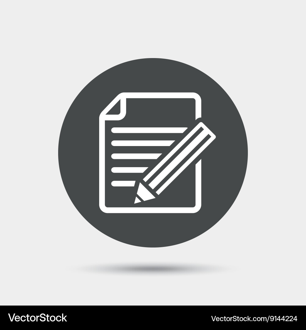Edit document sign icon content button vector image