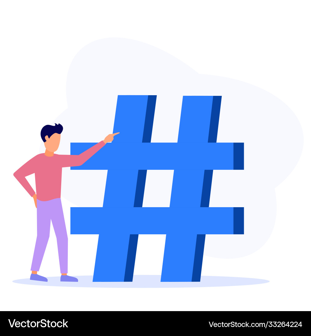 Grafik Cartoon Charakter Business Hash Tag Grafik Cartoon Charakter Business Hash Tag vektorbild
