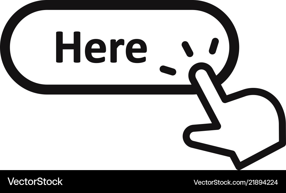 Hand click cursor clicking here button icon Hand click cursor clicking here button icon vector image