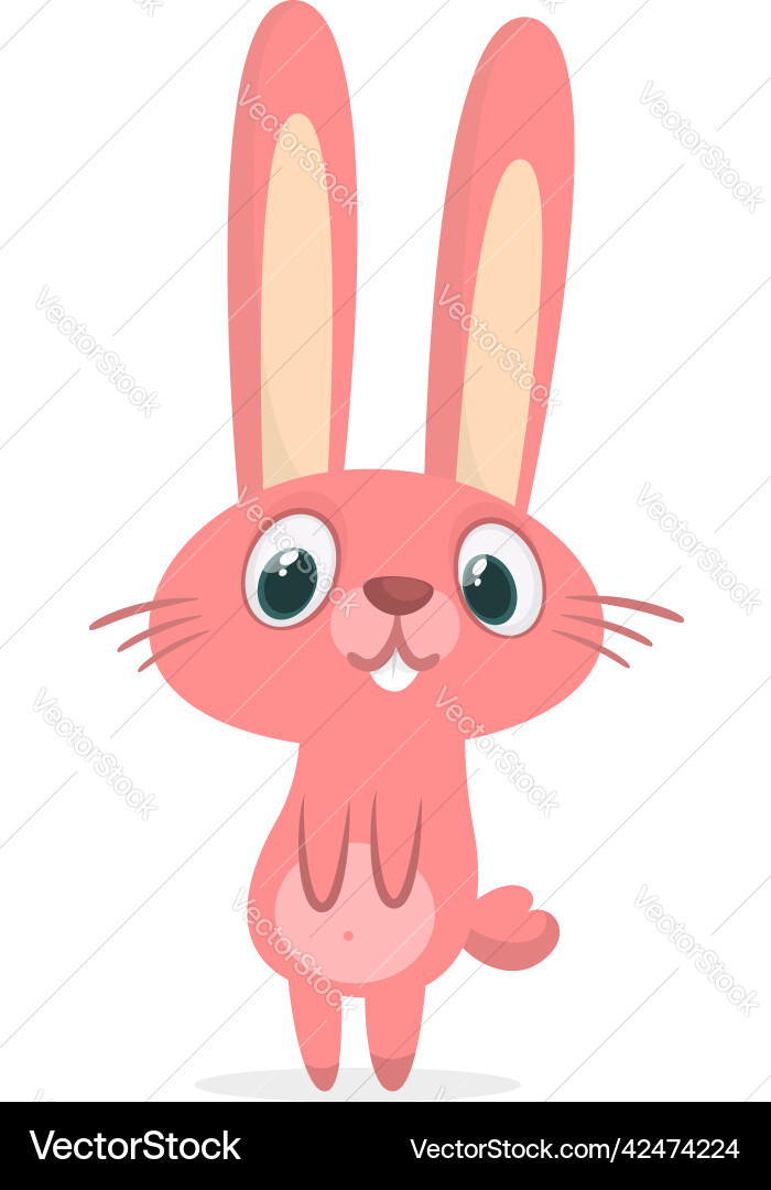 Happy cute bunny cartoon easter rabbit Happy cute bunny cartoon easter rabbit vector image