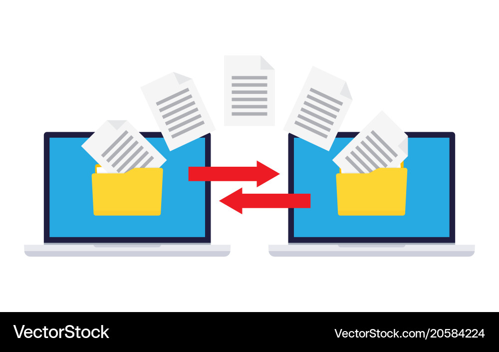 Information exchange between computers Vector Image