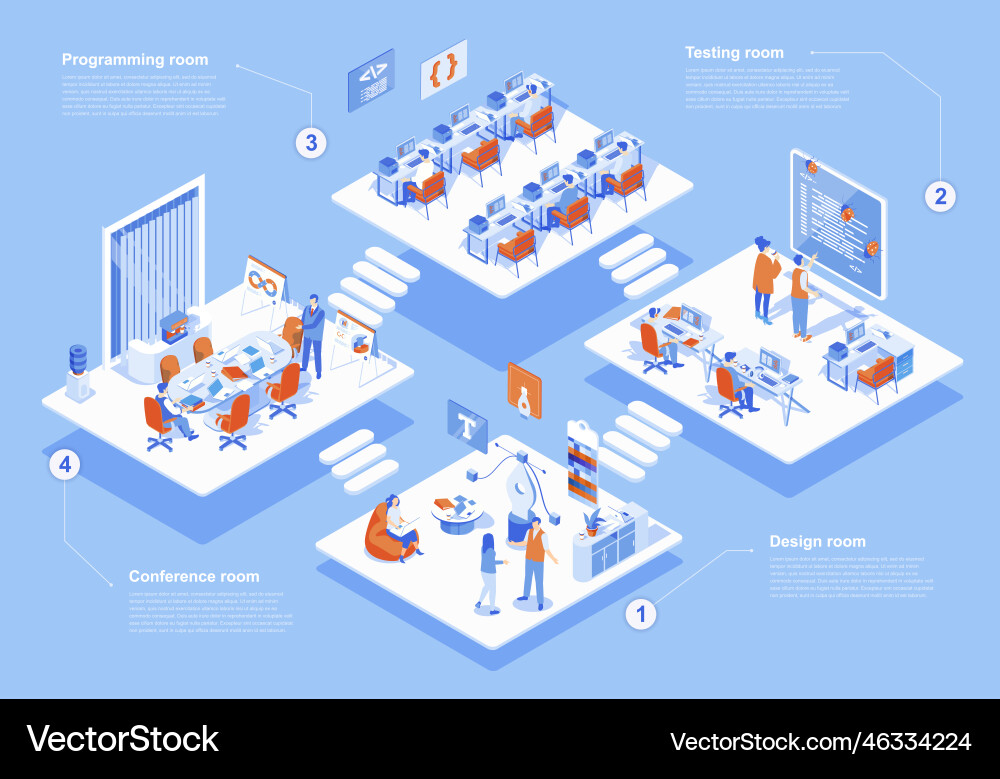 Isometric Web Development Scene vector image