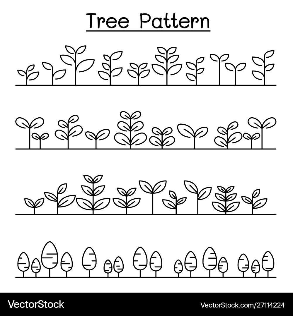 Little tree pattern landscape shrub background Little tree pattern landscape shrub background vector image