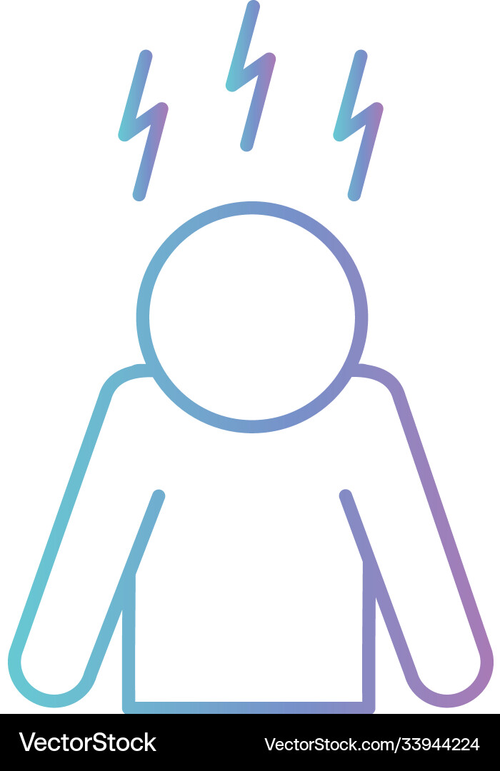 Man with insomnia gradient style icon Vector Image