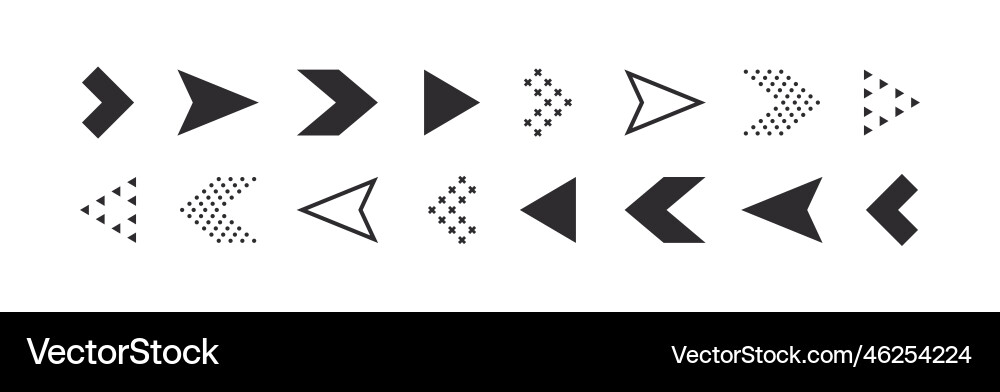 Modern Arrow Icons - Set Vector Image
