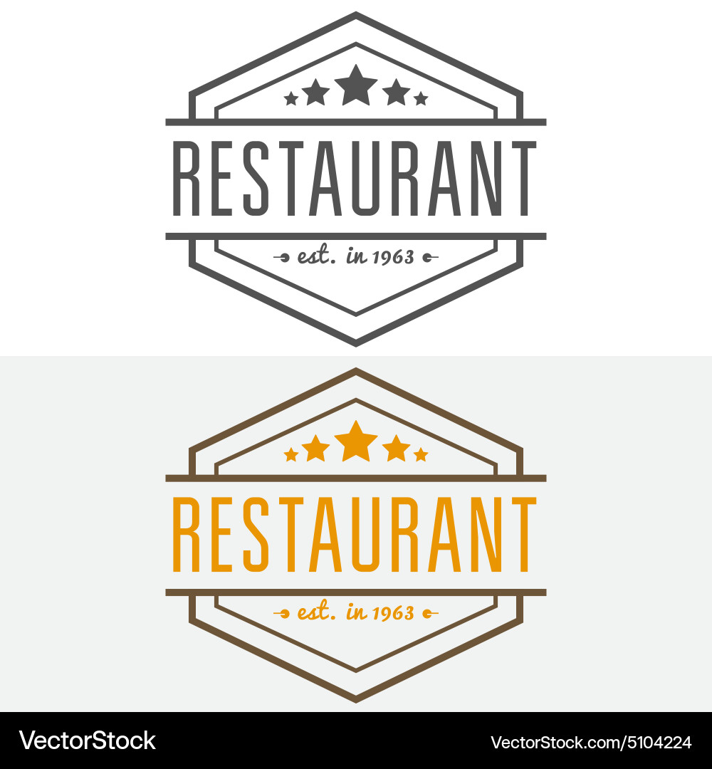 Restaurant & Cafe Label Elements Vector Image