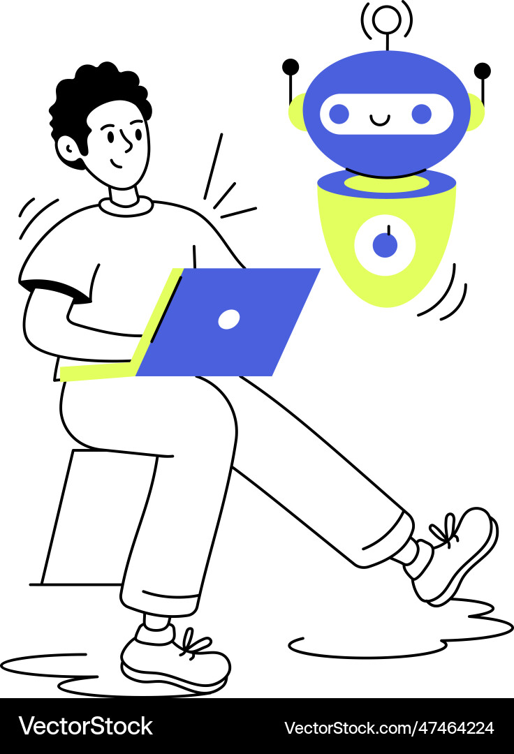 Robot software vector image