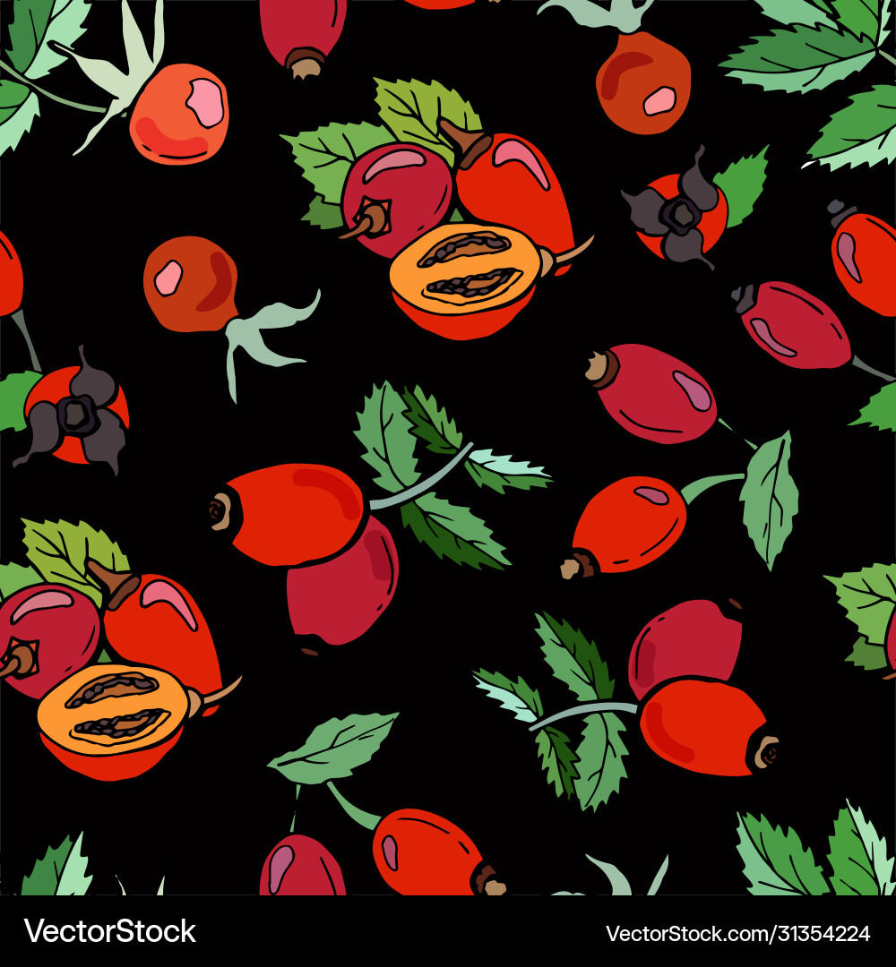 Seamless pattern with berry elements Vector Image