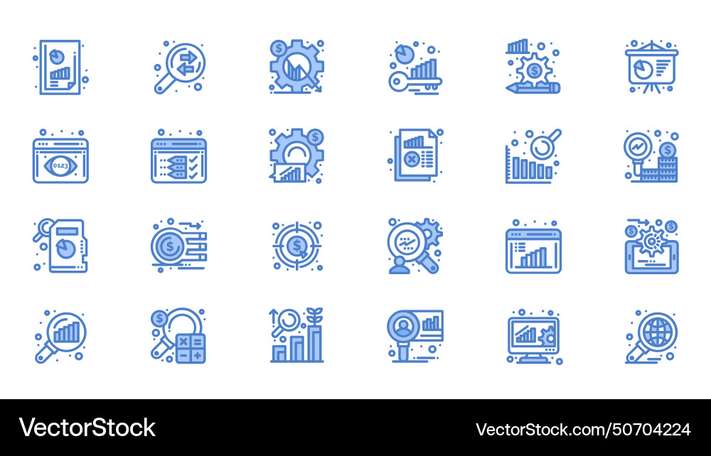Statistical analysis icons set Vector Image