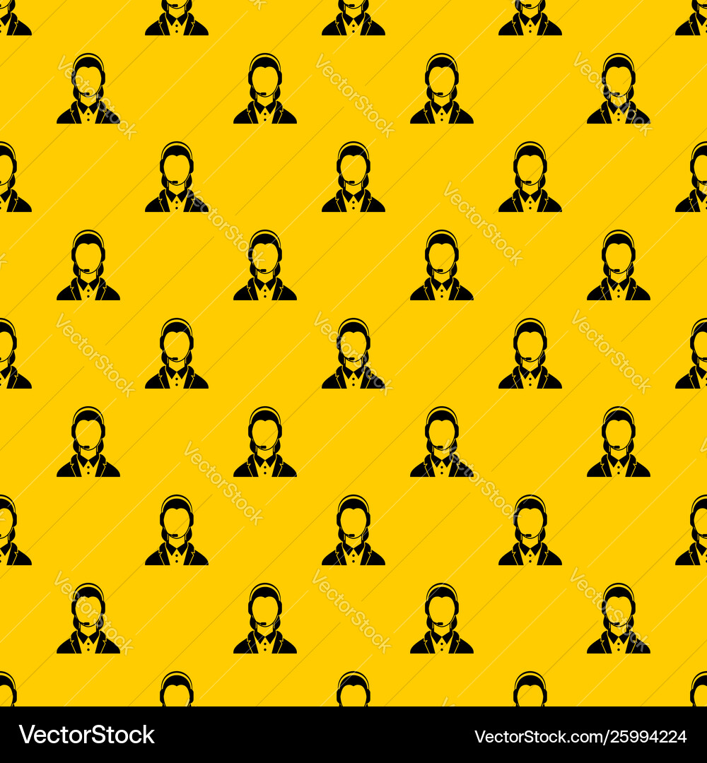 Support phone operator in headset pattern vector image