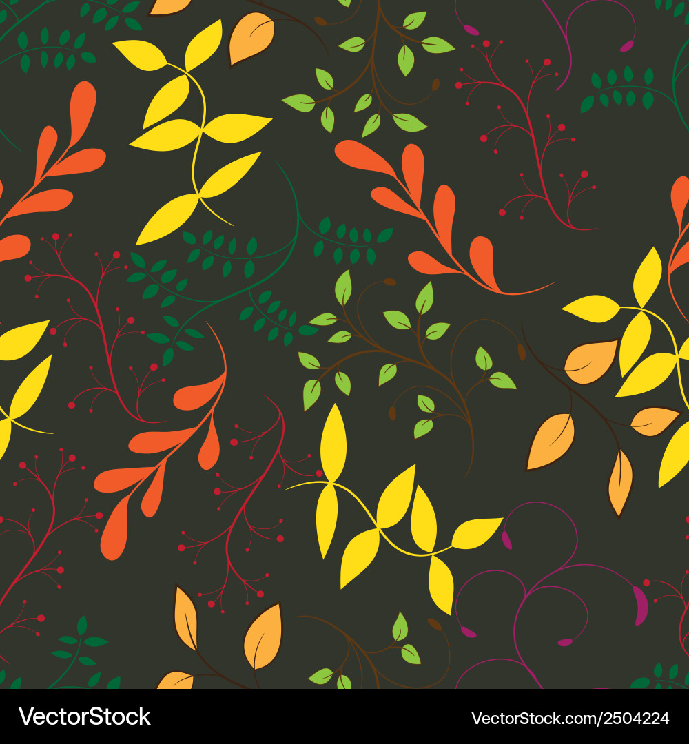 Tree seamless pattern vector image