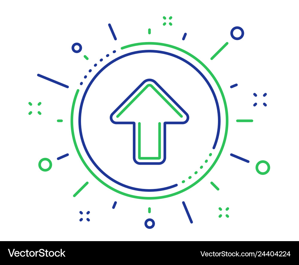Upload arrow line icon direction arrowhead vector image