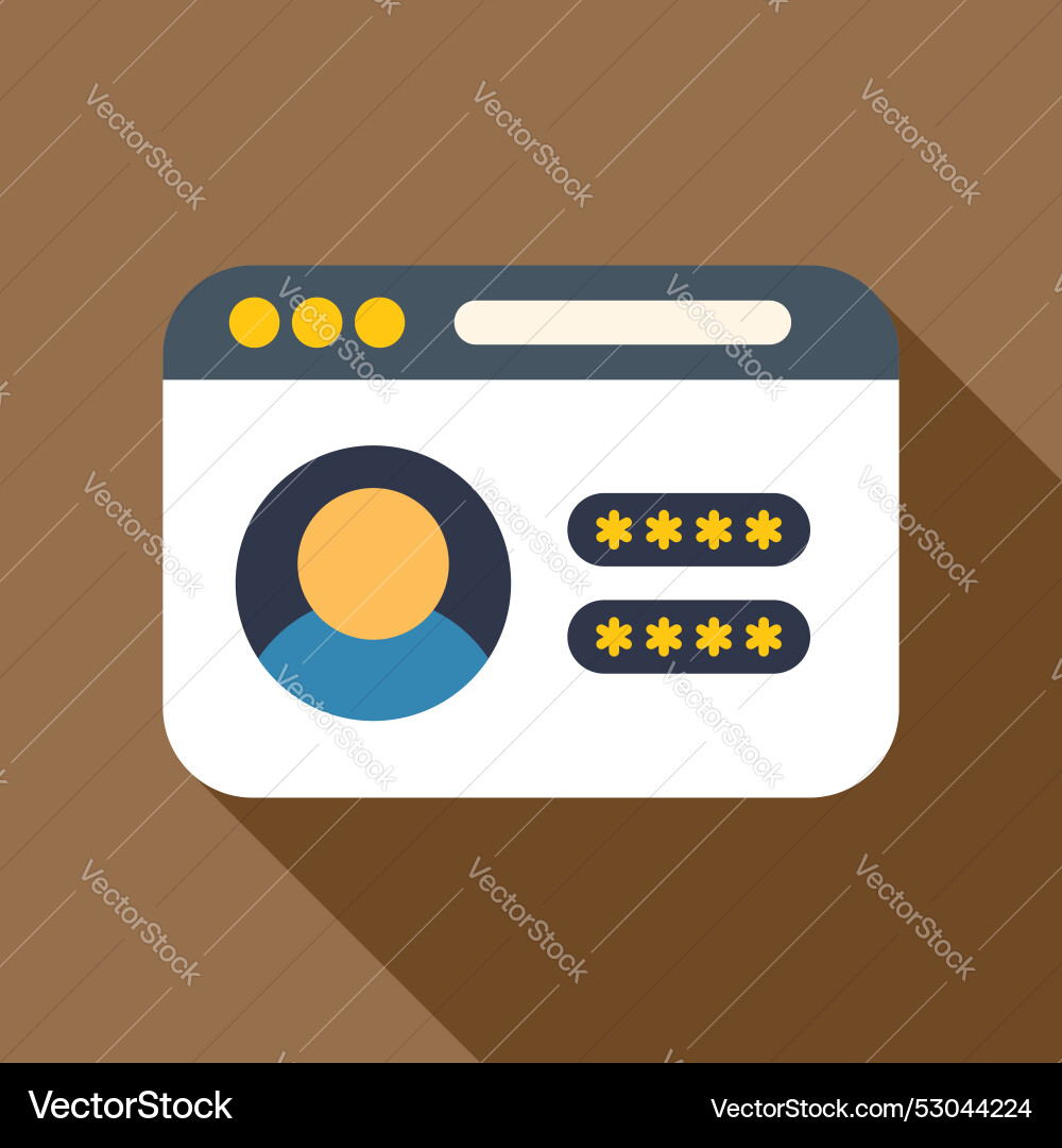 Website showing user profile with login Vector Image