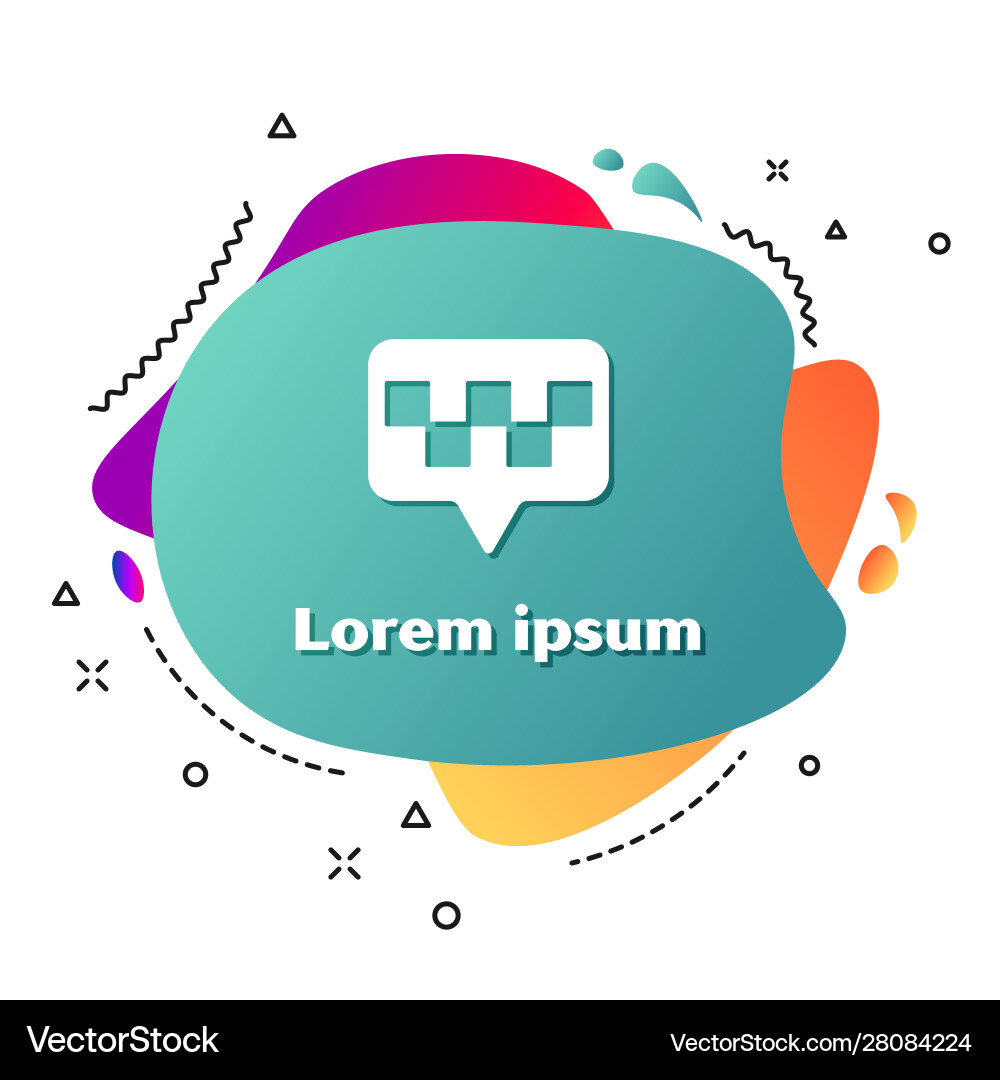 White map pointer with taxi icon isolated on Vector Image