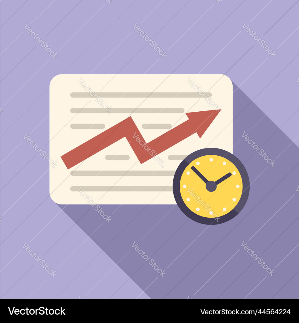 Work flow time icon flat control task vector image