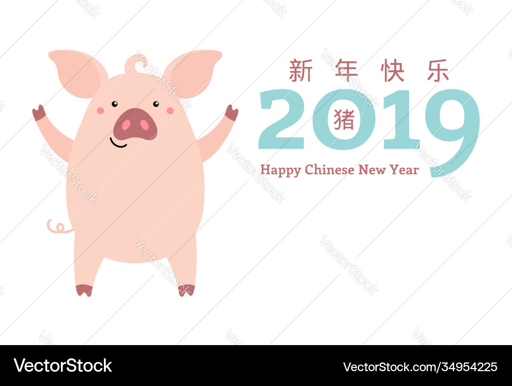 2019 chinese new year card 2019 chinese new year card vector image
