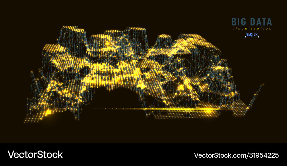 Abstract 3d big data visualization tangled Abstract 3d big data visualization tangled vector image