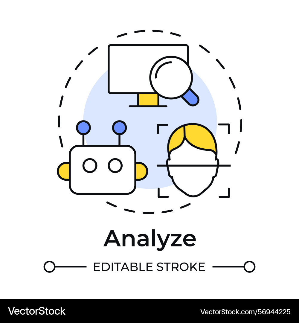 Analyze events multi color concept icon Vector Image