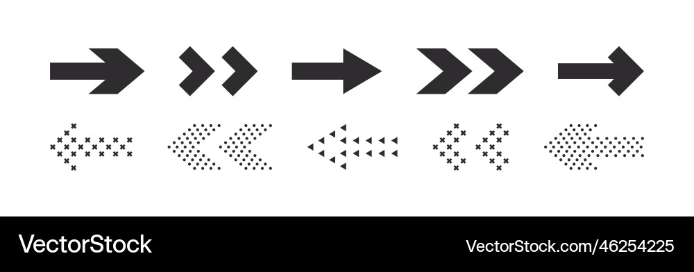 Arrows set pointer or arrow signs modern Arrows set pointer or arrow signs modern vector image