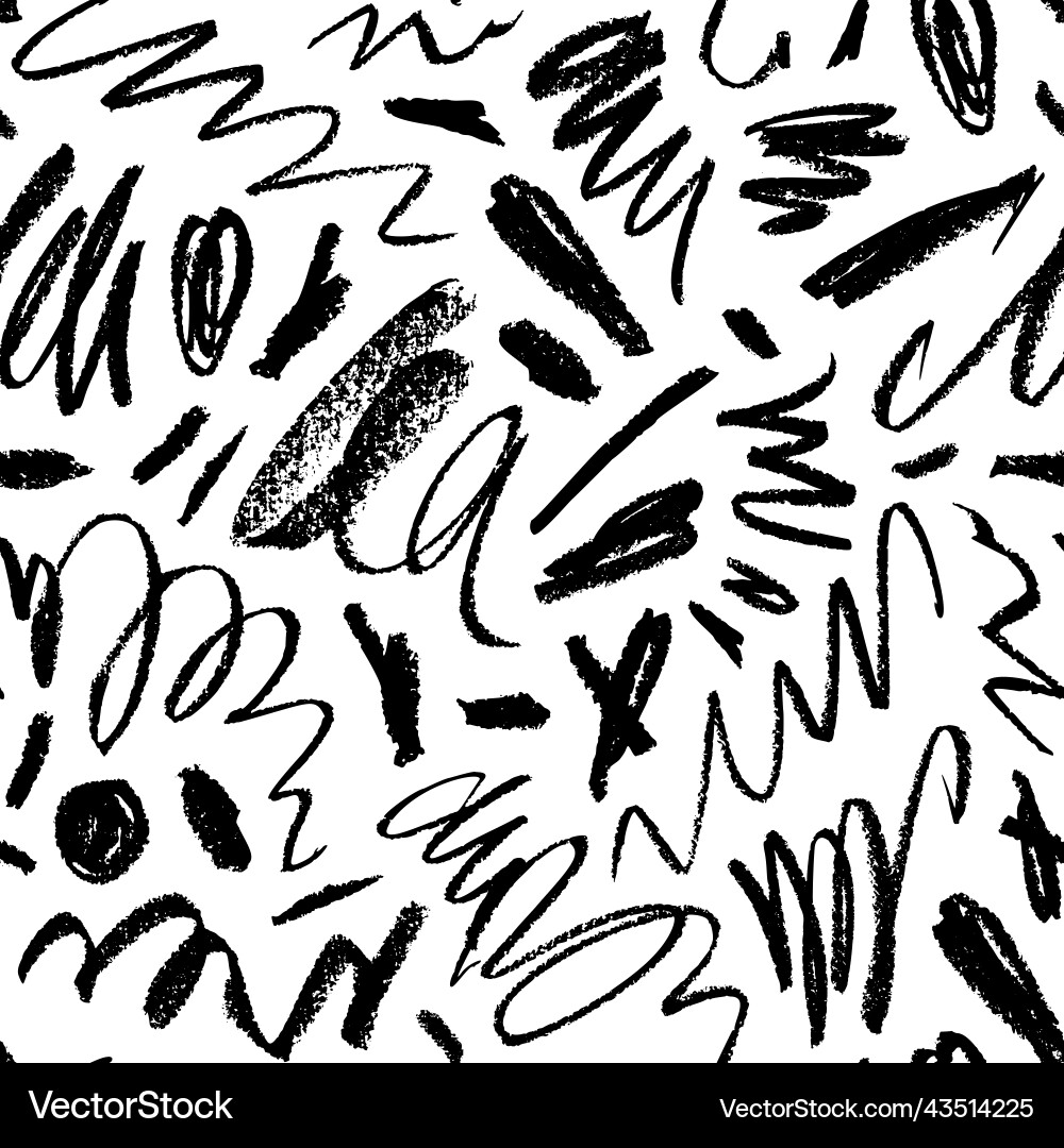 Charcoal Swirl Pattern - Sketchy Texture Vector Image