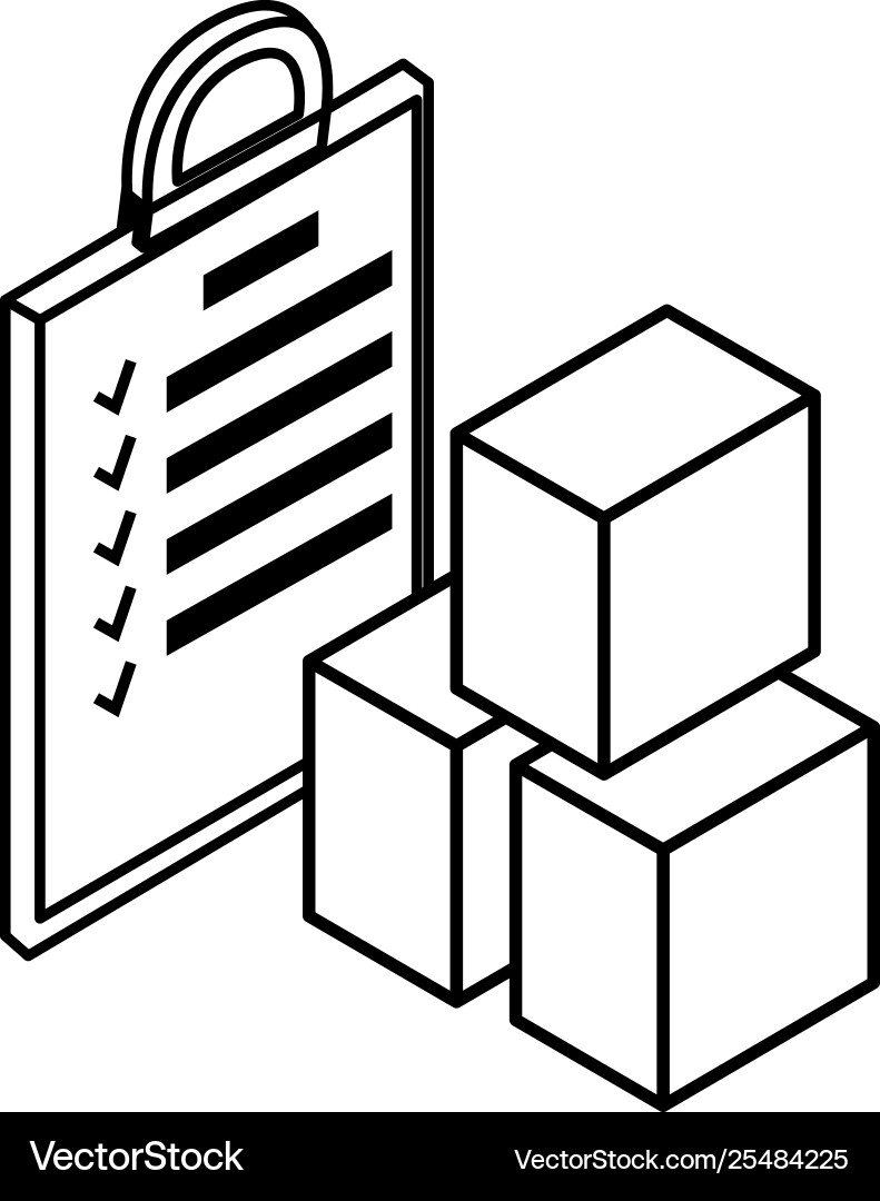 Clipboard checklist document with cubes blocks Clipboard checklist document with cubes blocks vector image