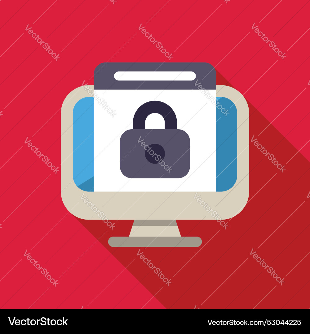 Computer security showing padlock on website Vector Image