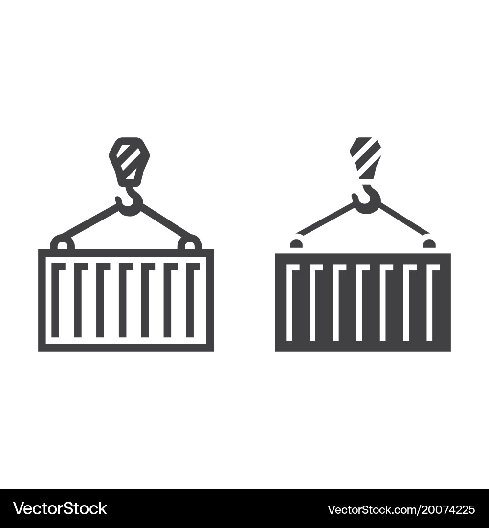 Container line and glyph icon logistic Vector Image