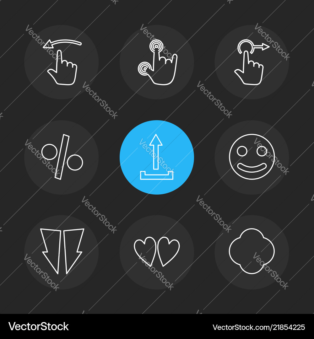 Emoji upload percentage hands pointer arrows vector image