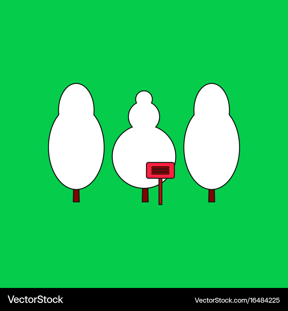 Flat icon design collection save the trees vector image