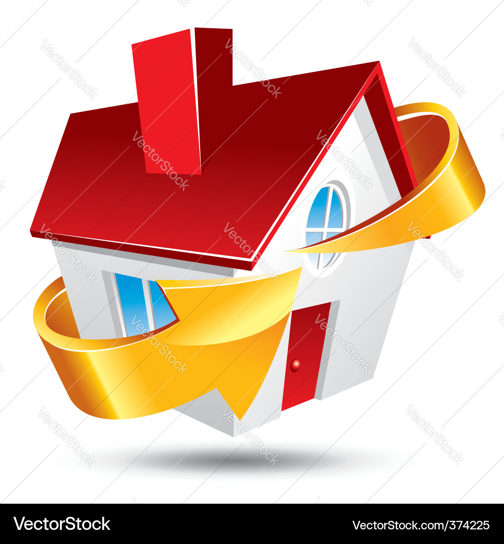 House with Circular Arrows Vector Image