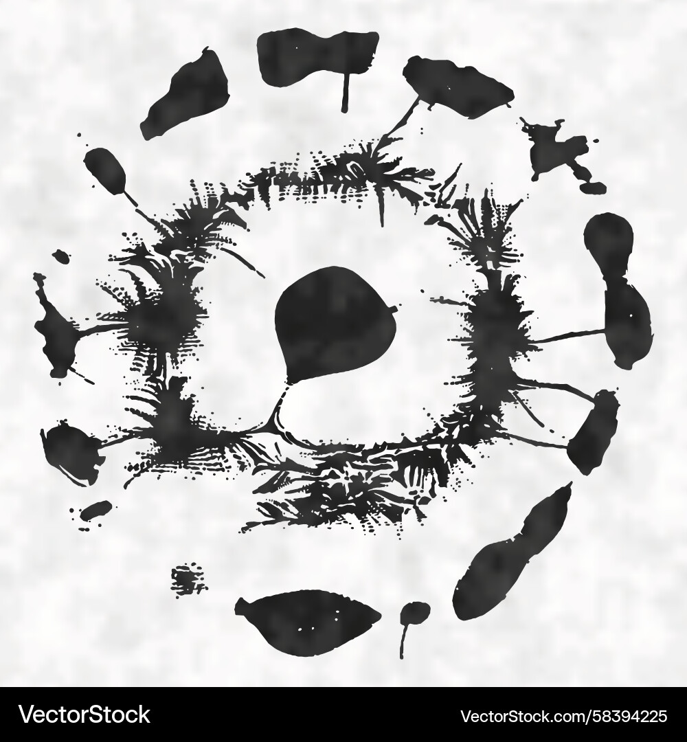 Ink drawn abstract blots dot pattern Ink drawn abstract blots dot pattern Vector Image