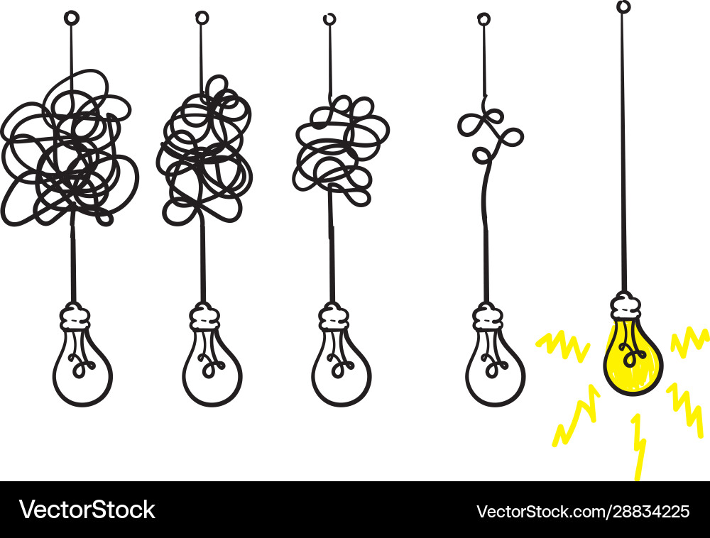 Leuchtmittel-Ikone mit handgezeichneten doodle line Stil Leuchtmittel-Ikone mit handgezeichneten doodle line Stil vektorbild
