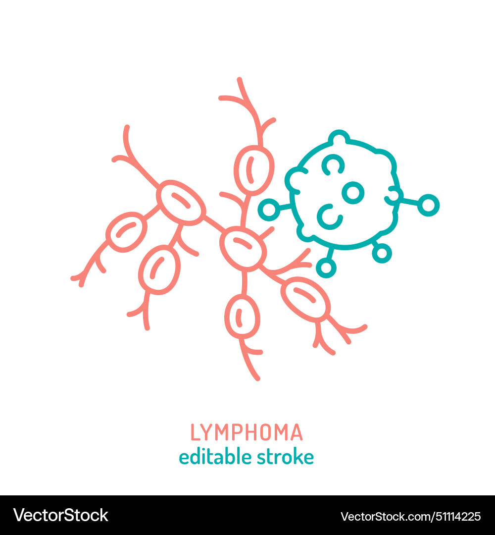 Lymph Node Cancer Outline Icon Lymphocytic Vector Image Lymph Node Cancer Outline Icon Lymphocytic Vector Image