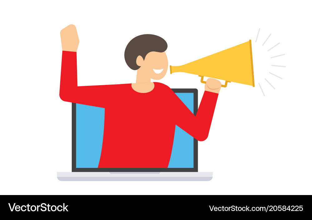 Message through a megaphone vector image