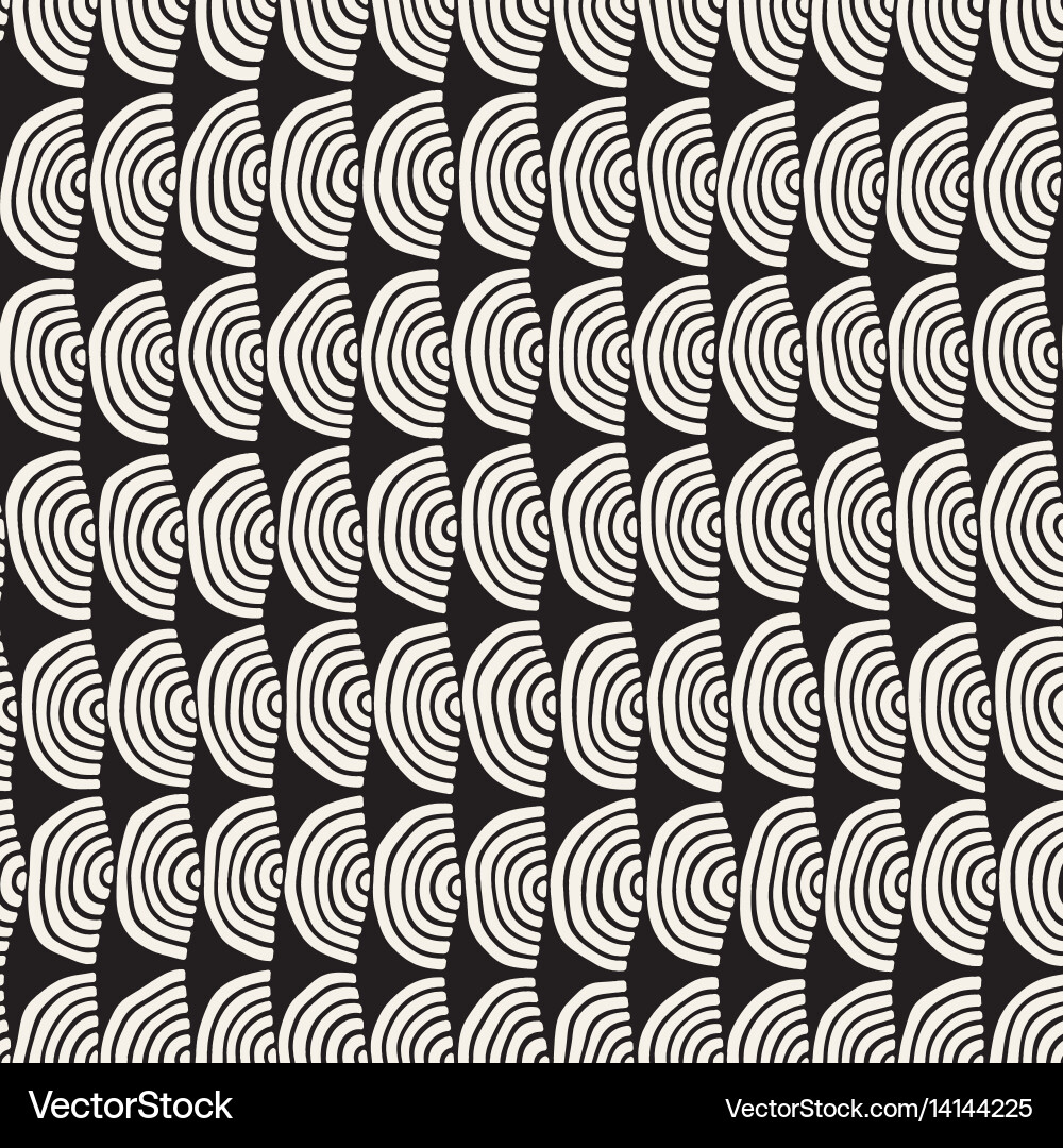 Monochrome minimalistic seamless pattern with arcs vector image