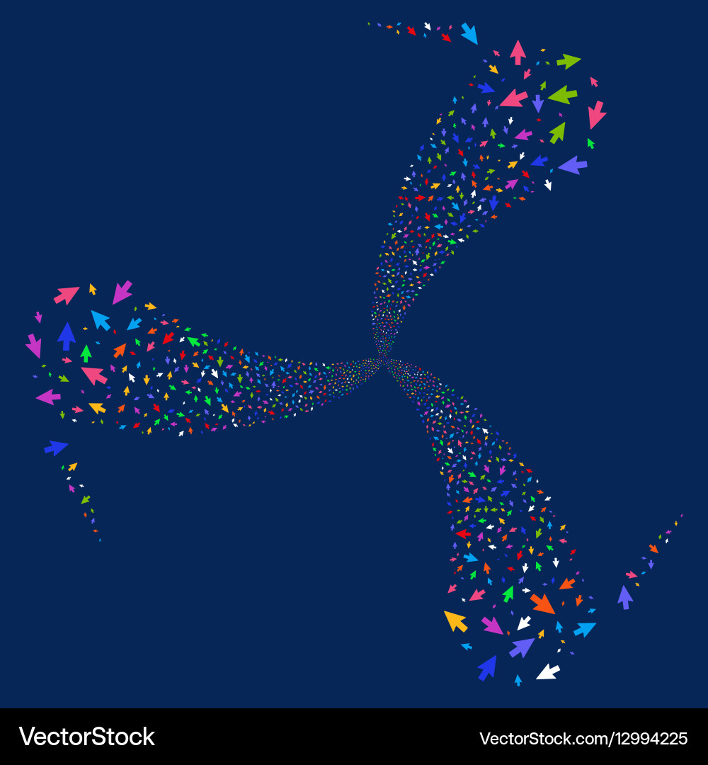 Mouse cursor fireworks swirl rotation vector image
