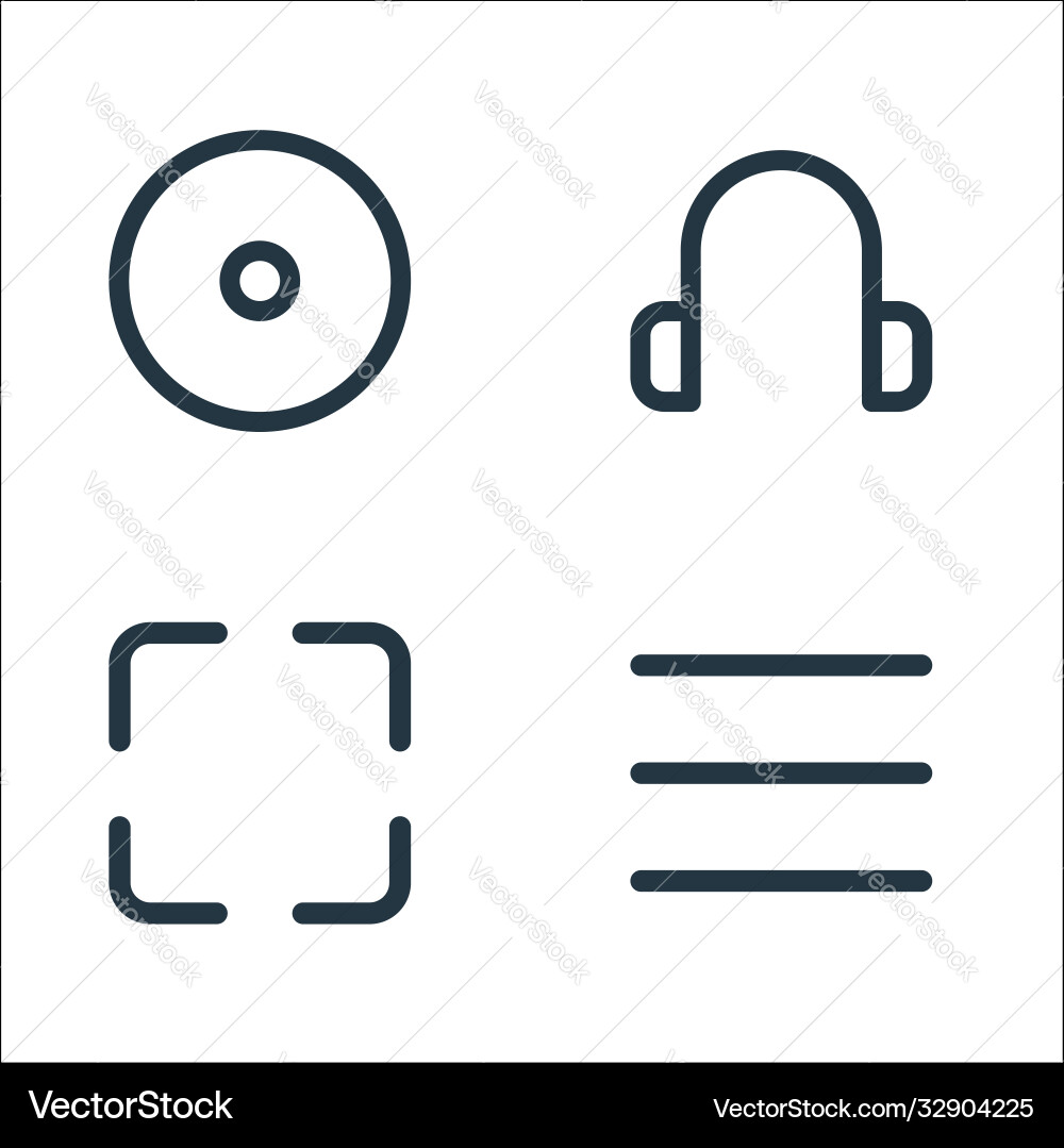 Multimedia line icons linear set quality Multimedia line icons linear set quality vector image