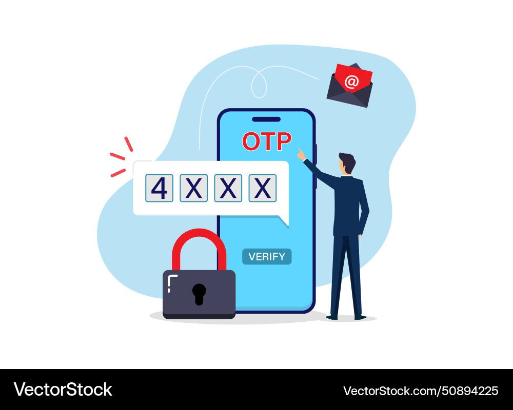 One Time Password Verification vector image