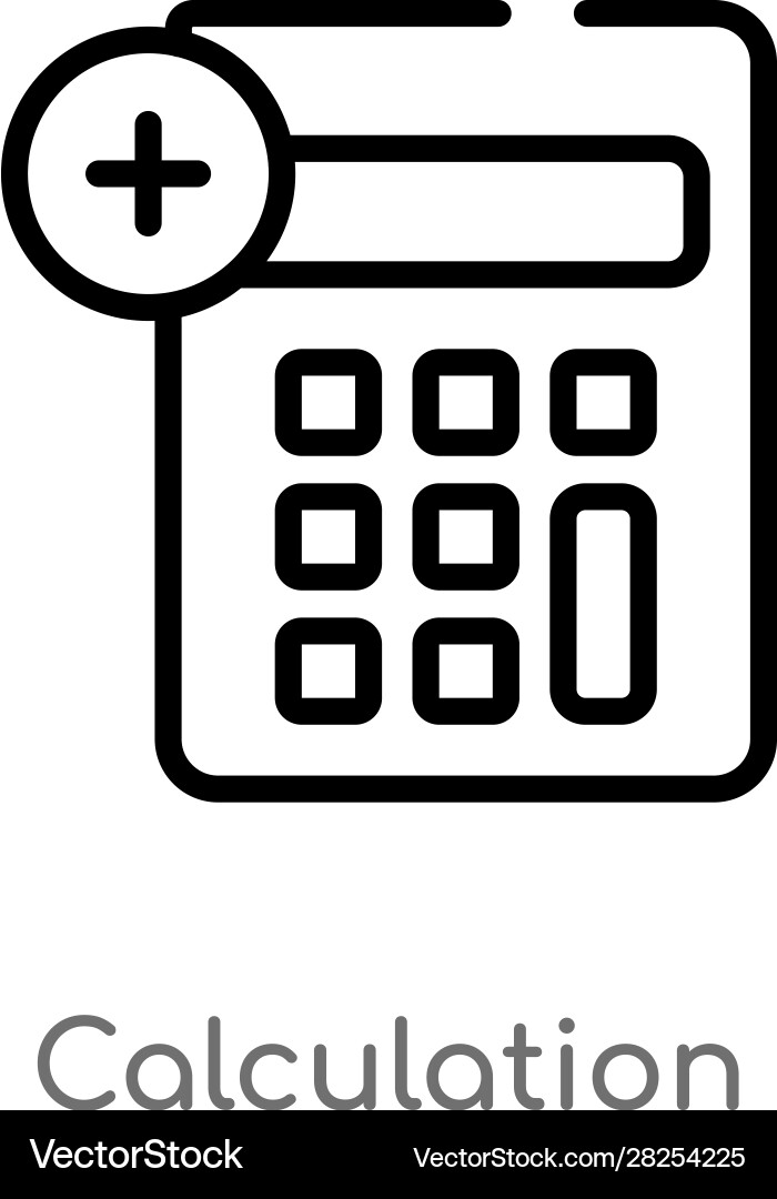 Outline calculation icon isolated black simple Vector Image