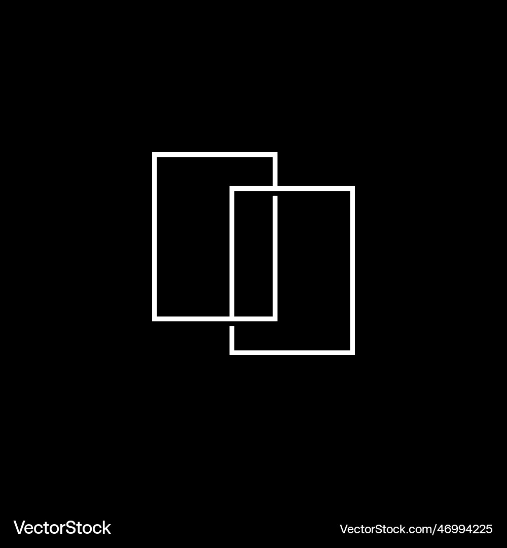 Overlapping I Initial Logo vector image