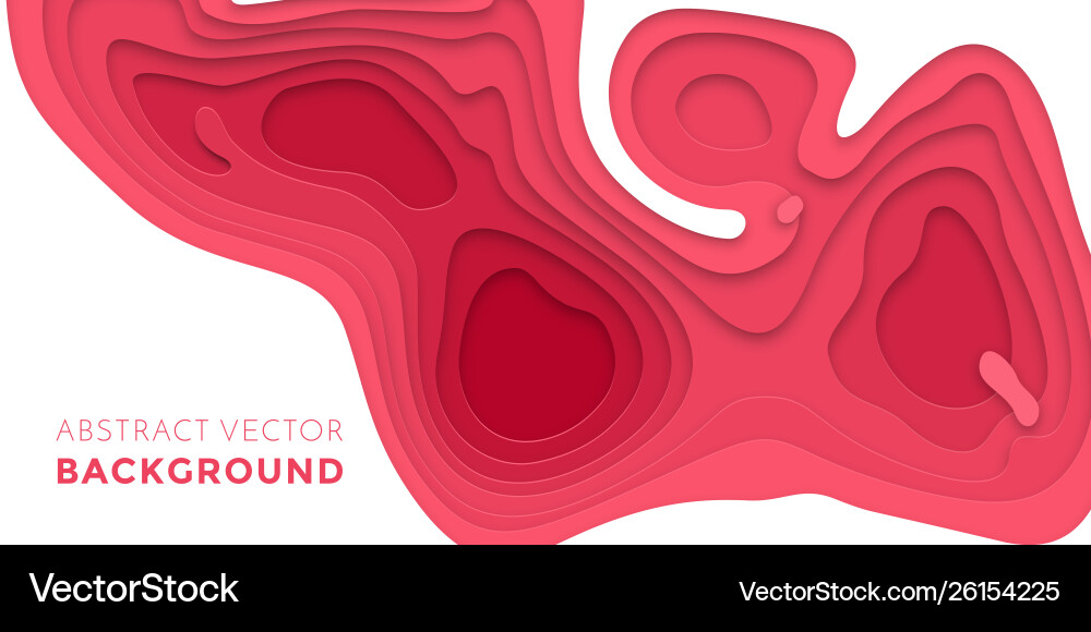 Papercut red white multi layer gradient background Papercut red white multi layer gradient background vector image