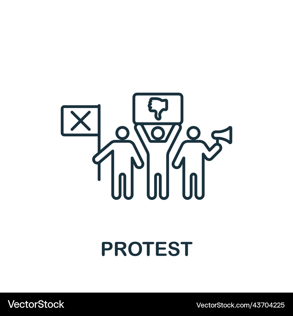 Protest icon line simple Protest icon line simple vector image