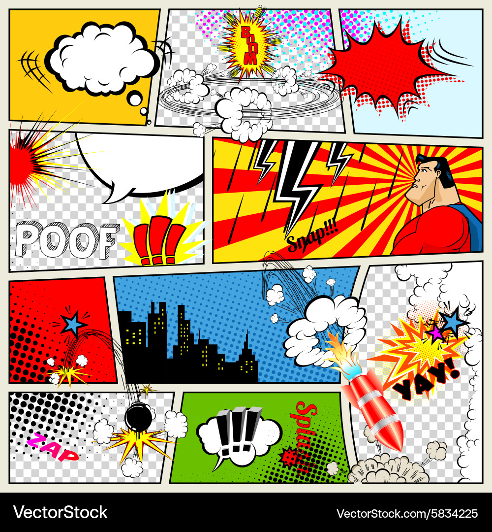 Retro Comic Book Template Royalty Free Vector Image