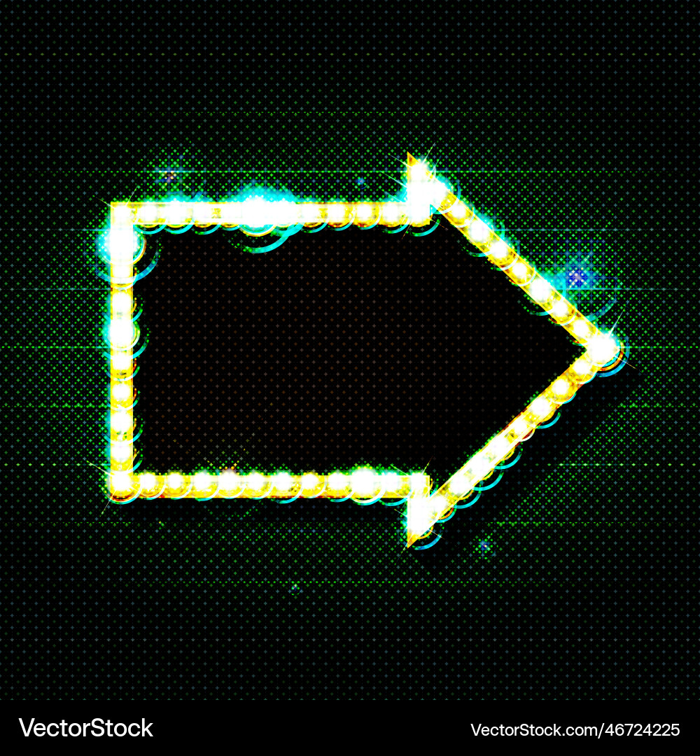 Retro lightbox in arrow shape Retro lightbox in arrow shape vector image